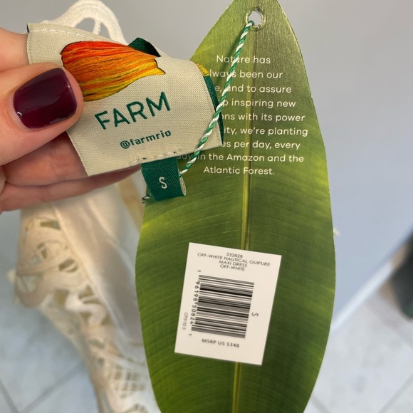 NWT Farm Rio Off-White Nautical Guipure Maxi Dress Lace Crochet Over Lining Sz S - Picture 4 of 8